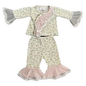 Baby girl 2 piece pink & green set